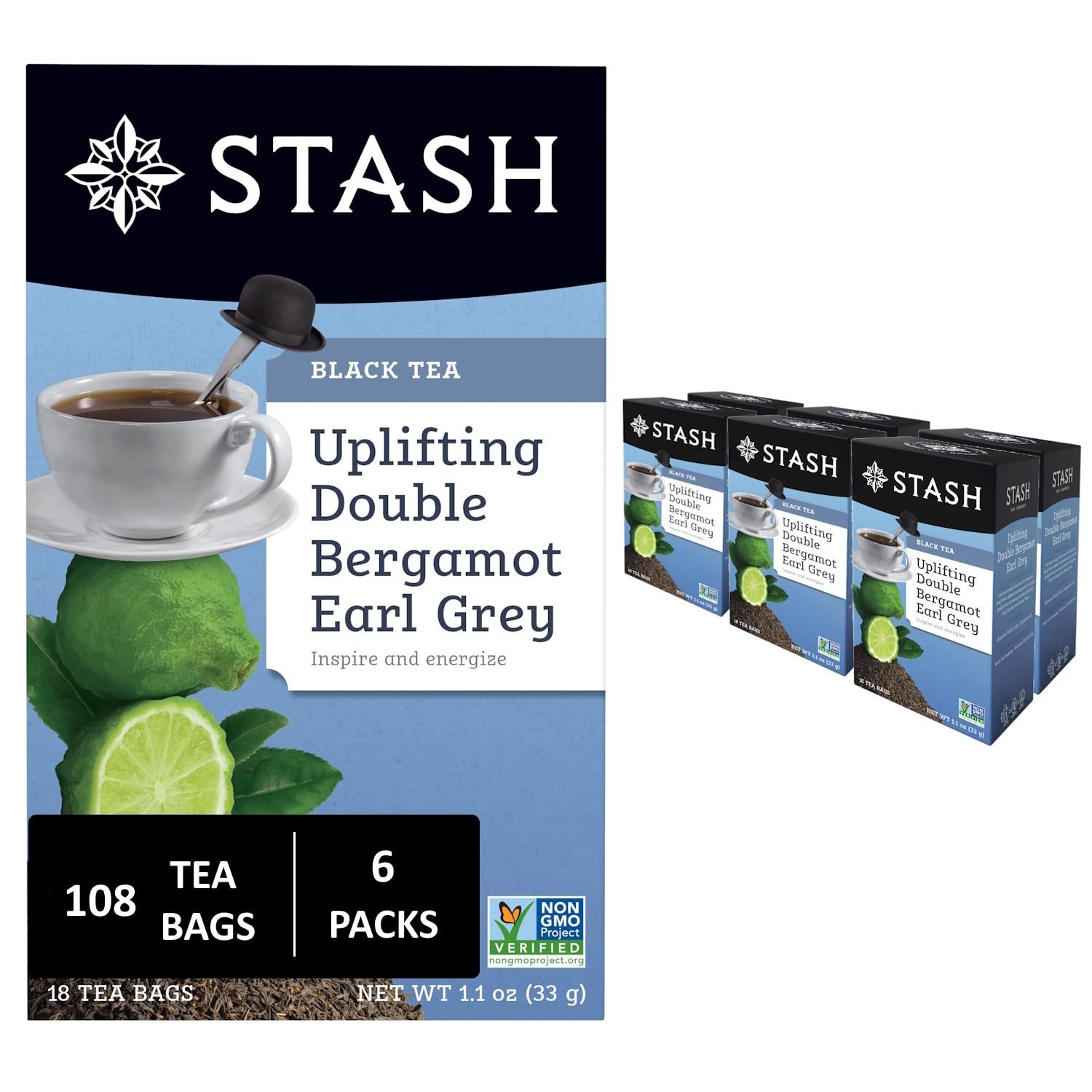Double Bergamot Earl Grey Black Tea - Caffeinated, Non-gmo Project Ver