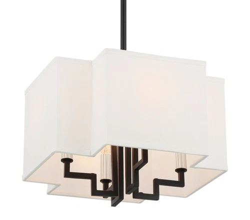 Minka Lavery 2954 Upham Estates 4 Light 14"W Pendant - Coal / Polished Nickel - Picture 1 of 2