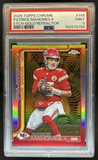 2025 Topps Chrome Patrick Mahomes II Etch SP Gold Refractor SSP #/50 PSA 9