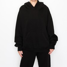 Heavyweight French Terry Hoodie Black Unisex 2XL Made In Los Angeles