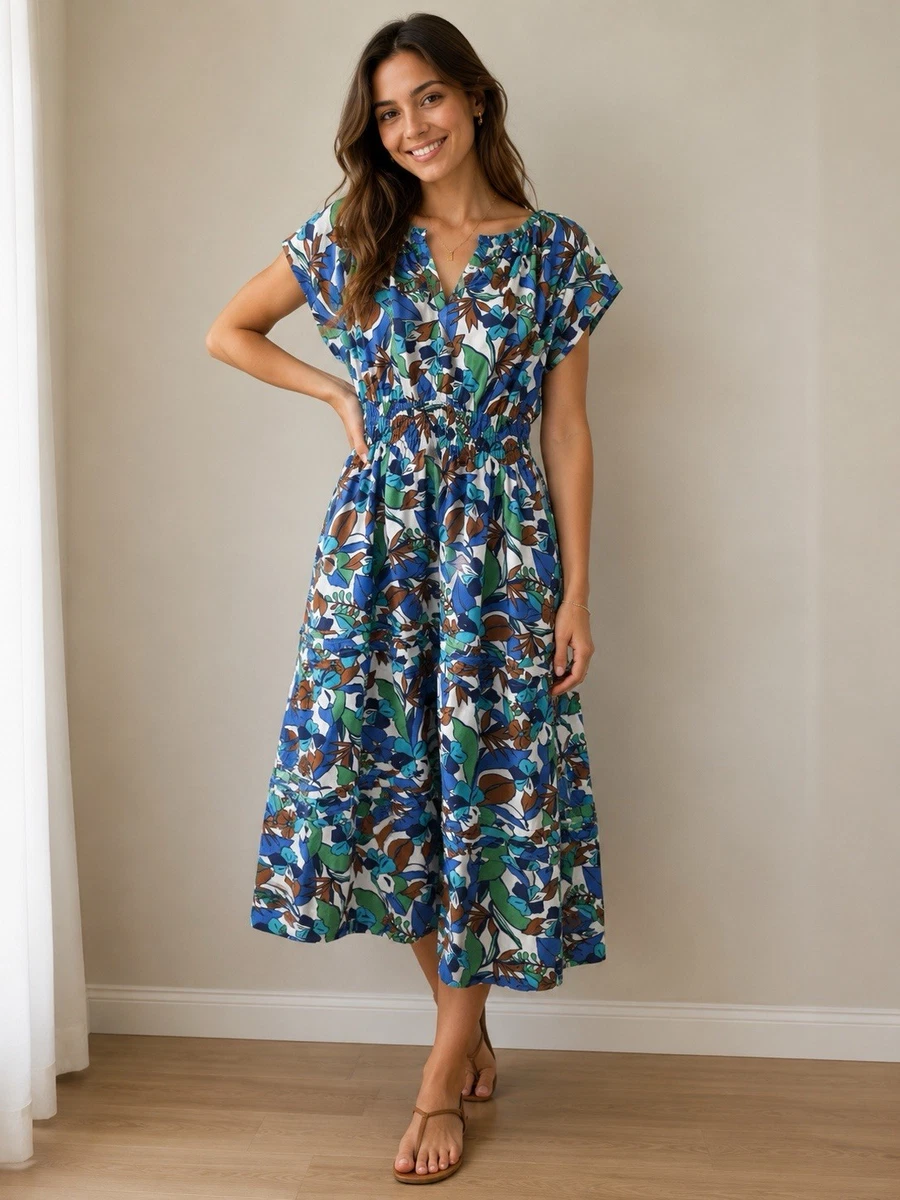 c&c california maxi dress C&C California Gingham Maxi Dress Womens Size 8 Blue & White Cottagecore