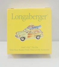 2001 Longaberger Surf's Up Basket Tie On  Surf Board Woody Beach Trip  NIB
