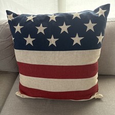 Pottery Barn Flag Fourth 4th Of July Americana Patriotic Pillow Cover W Insert