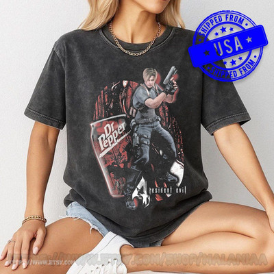 Leon S. Kennedy Vintage Shirt   Resident Evil 4 Remake Retro Gamer Tee