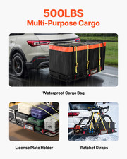 500 lbs Folding Hitch Cargo Carrier for 2" Receiver, Heavy-Duty Trunk Rack