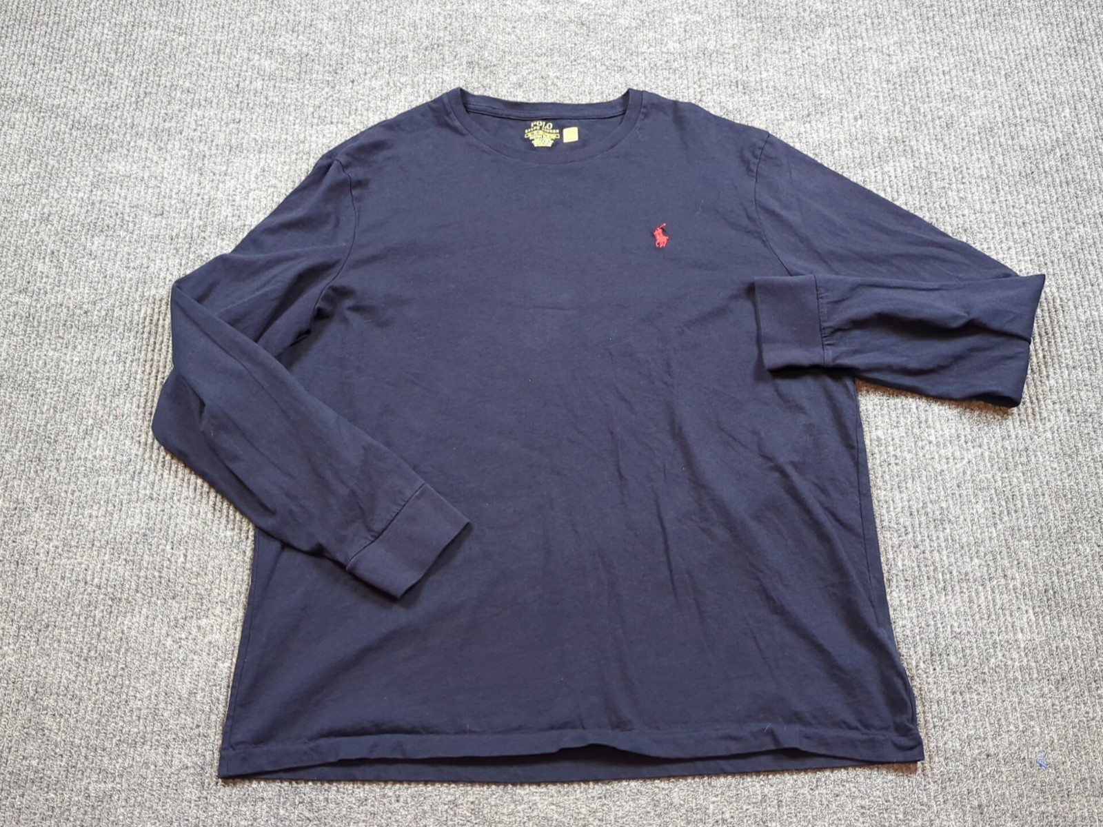 Polo Ralph Lauren camicia uomo XL blu manica lunga pony logo cotone slim fit