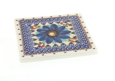 Blue Rose Polish Pottery Autumn Burst Tile