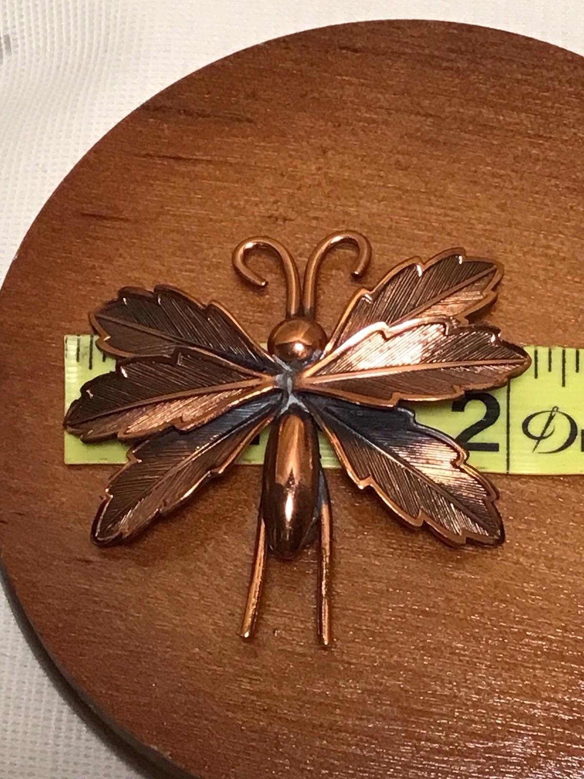 Beautiful Vintage BELL Solid Copper Butterfly Pin… - image 6