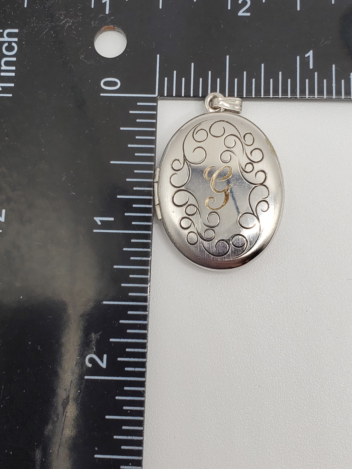 Engraved Initial Monogram G Vintage Sterling Silv… - image 7