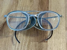 VTG SAFETY GLASSES A/O 20 Thick Prescription Lenses Wire Rim Arms Metal Screen