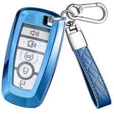 VCCARVN for Ford Key Fob Cover - TPU Shell Case Transparent-blue