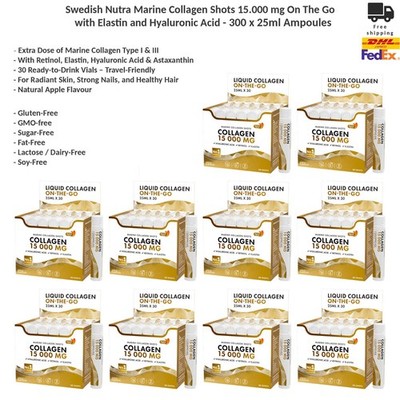 Swedish Nutra Marine Kollagen Shots Ampullen 15.000 mg On-The-Go 10x750ml