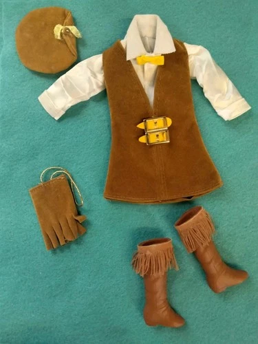Vintage Barbie Clone Maddie Mod 🍃🌼Suede Dress & Accessories🌼🍃
