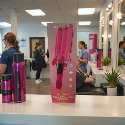 Luxe Willow Ripple Effect Mermaid Triple Barrel Waver HOT PINK New In Box
