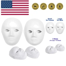 30 Pack Paper Mache Masks - 2 Sizes for Artistic Projects, Theater, Halloween...