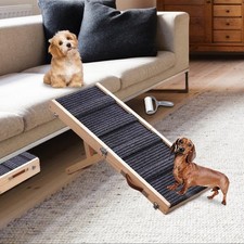 Adjustable Dog Ramp, Portable Folding Pet Ramp, 32" Long Wooden Pet Ramp for ...
