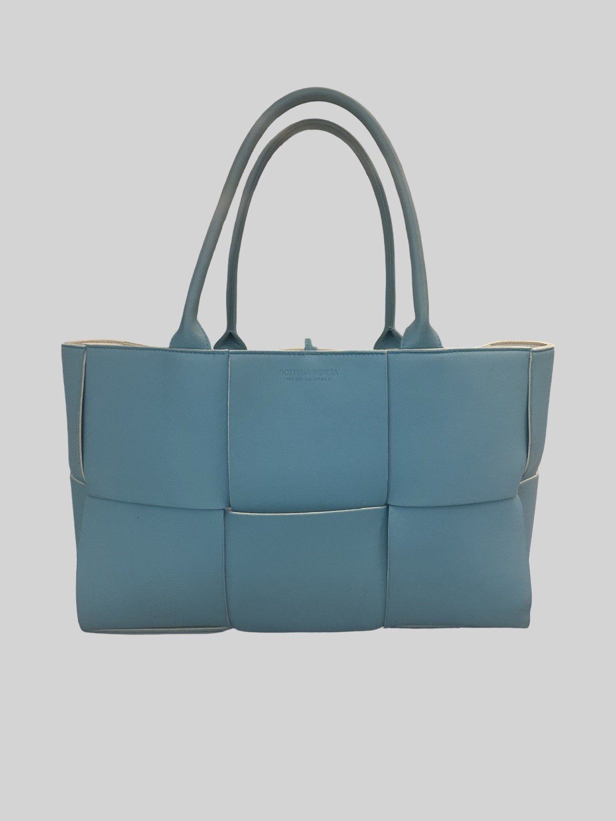 Bottega Veneta turquoise leather medium Arco tote handbag