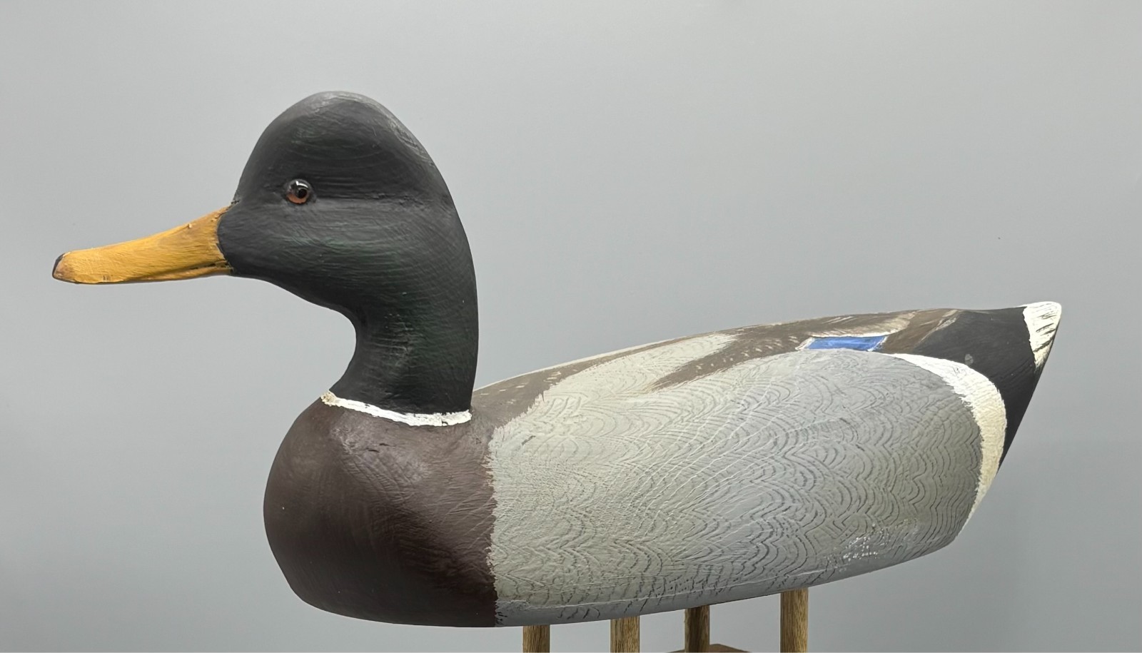 SIGNED TOM HUMBERSTONE (UPSTATE NY) TURNED HEAD MALLARD DRAKE - EXC COND