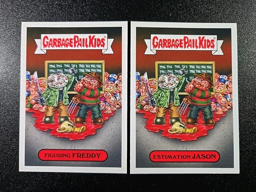 Jason Voorhees Freddy Krueger Kill Count Spoof 2 Card Set Garbage Pail