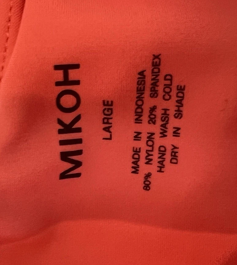 Mikoh Nuevo sin Etiquetas Traje de Baño Una Pieza Maillot Naranja Cuerpo Rosa Anillos Profundos V L Foto 4 de 4