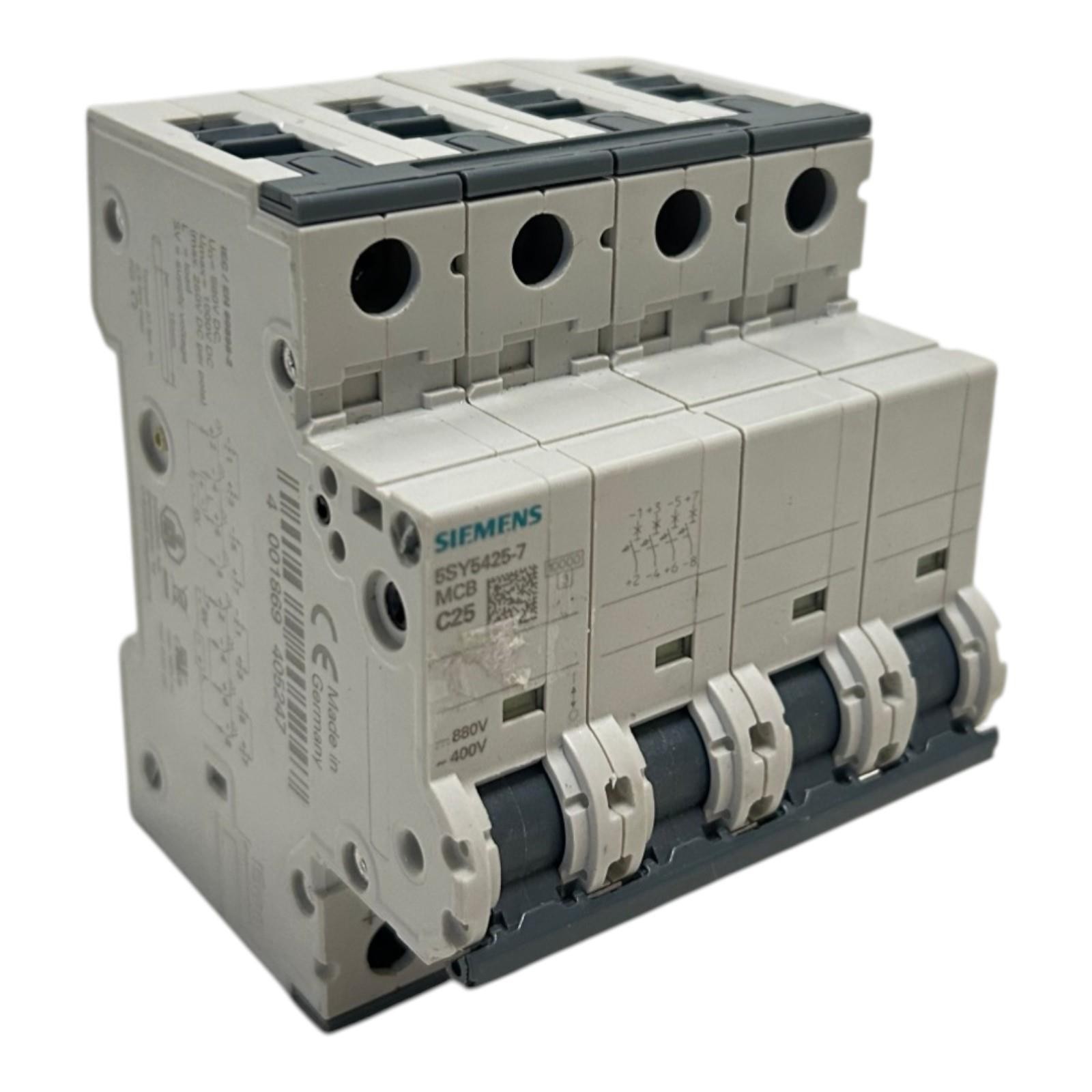 Siemens Circuit Breaker All Current DC 880V AC 400V 10kA 4-Pole 5SY5425-7