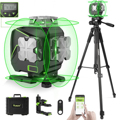 S04CG 4D Laser Level with Adjustable Tripod & 3-Way Swivel Head