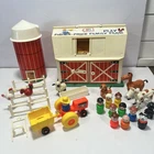 Fisher Price Vintage Little People Play Family Farm that Moos with Silo-  FPB003