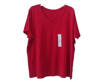 NWT TIME and TRU Red Balloon V-Neck Short Sleeve T-Shirt XXL 20