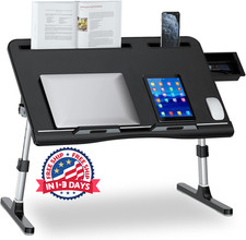 Escritorio plegable para port til con caj n y 2 topes m viles, 23,6 pulgadas