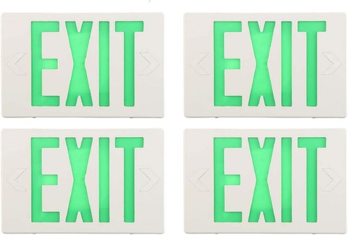 SPECTSUN 4 Packs LED Exit Sign, Emergency Exit Light Battery Backup AC 120/277V