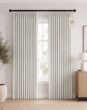 Pinch Pleated 100 Blackout Curtains 84 Inch Length for Bedroom, Thermal Insu...