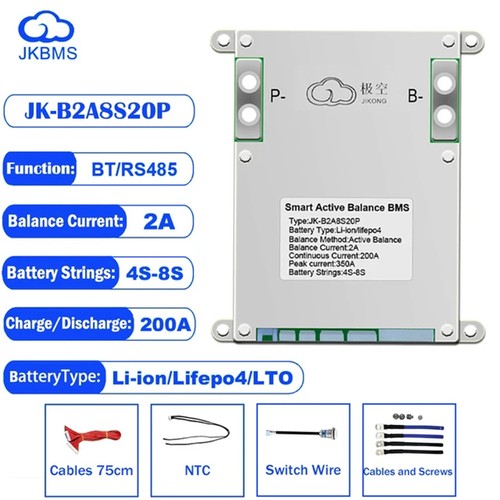 JK Smart BMS 4S-8S 100A-300A Li-Ion LiFePo4 Active Balancer BMS BT/RS485 Posten - Bild 17 von 30