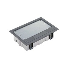 Adjustable floor box for 8 elements in raised floor installation grey Simon 500