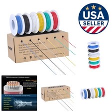 High-Quality 30 Gauge Tinned Copper Wire - 66ft Spools, 6 Colors Available