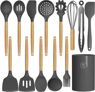 Set utensilios cocina silicona 446°F resistente calor antiadherente sin BPA