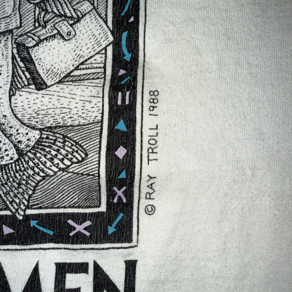 Vintage Ray Troll T-Shirt Adult L White Fishing Nature Outdoor Art Tee 80s - Image 4 of 4