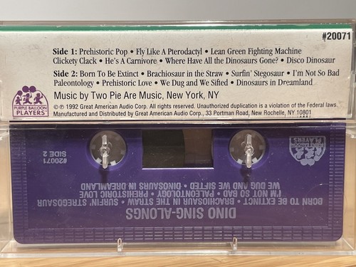 Great American Audio Children’s Dinosaur Fun Cassette Tape Set In Wood Box - Picture 7 of 8