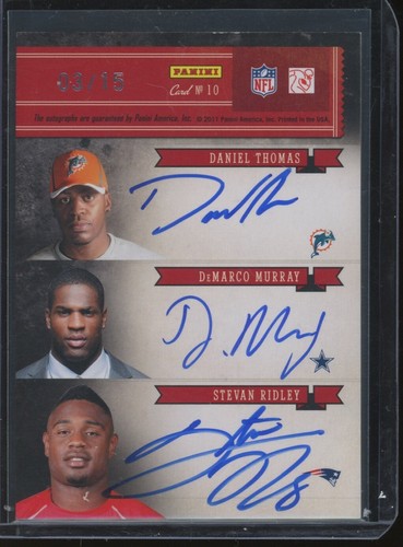 2011 National Treasures Williams Vereen Thomas Murray Ridley Pen Pals Auto /15 - Picture 2 of 2
