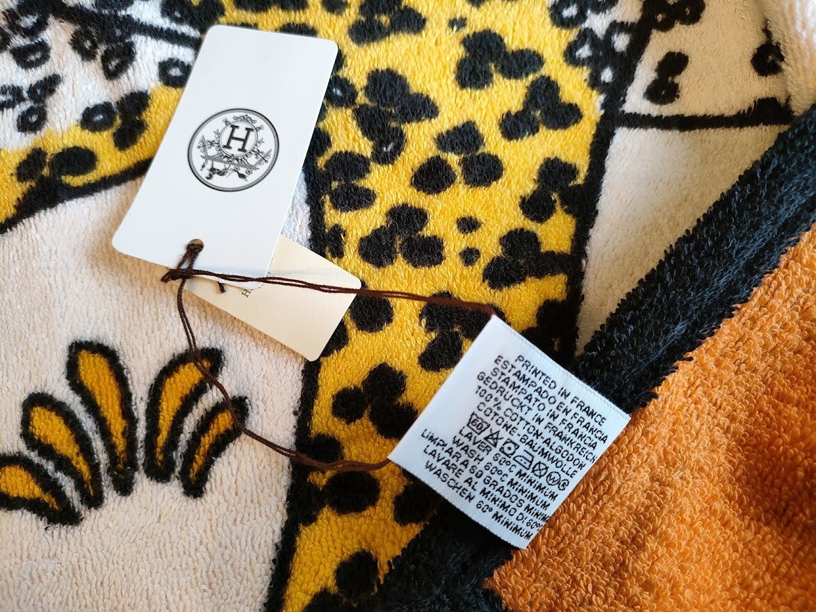 稀少 HERMES-PARIS 豹デザイン バスタオル 約65×90 $_12.JPG?set_id=880000500F