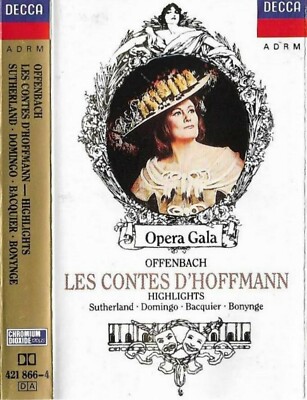 Offenbach Les Contes D'Hoffmann Highlights CASSETTE ALBUM Sutherland Opera Gala 