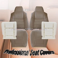 For 2002-2007 Ford F250 Front Bottom & Top AC LEATHER Seat Cover & Foam Cushion