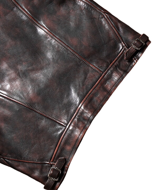 Men Retro Wild West Jacket Tea Core Vegetable Tanned Cowhide Heavy