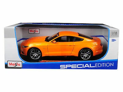 2015 FORD MUSTANG GT 5.0 METALLIC ORANGE 1 18 DIECAST MODEL CAR BY