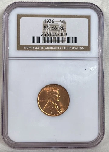 1936 Wheat Reverse Penny Lincoln Cent NGC MS66 RD