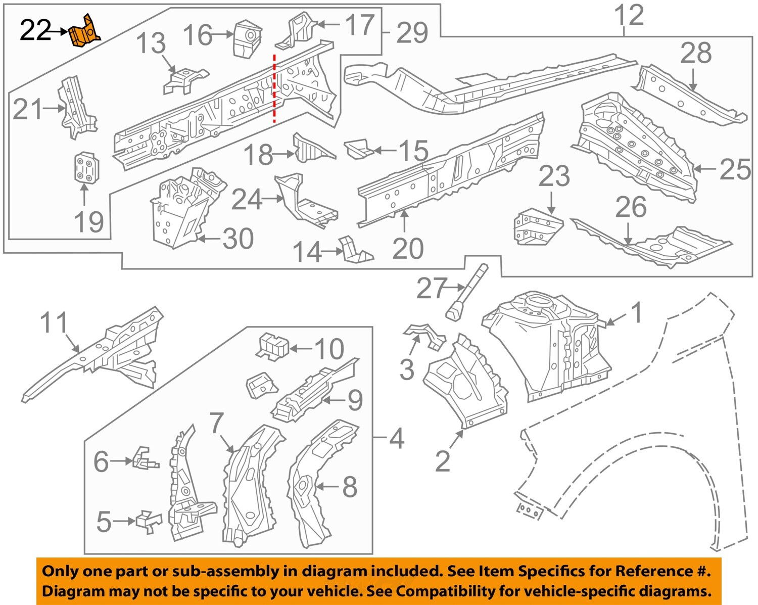 GM OEM FENDER-Rail Extension Right 22978962 | eBay