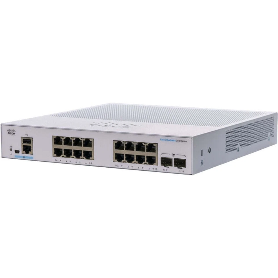 Cisco CBS250-16T-2G 16-Port Managed Gigabit Switch (Non PoE) Brand New - Image 4 of 4