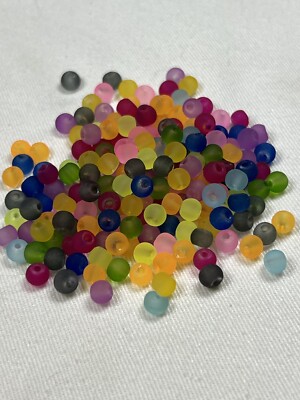 200 4mm Frosted Glass Beads 10 Mixed Colors