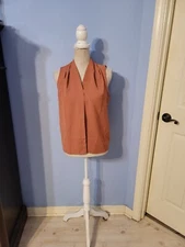 Shein Small Blouse Womens Pink Sleeveless Button