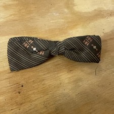 Vintage Royal Clip On Bow Tie Brown Earth Tones Nice Bowtie Sn27871