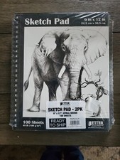 Pack Of 2 - 100 sheet 68 lb sketchbook 9 x 12 NEW Shipping Included